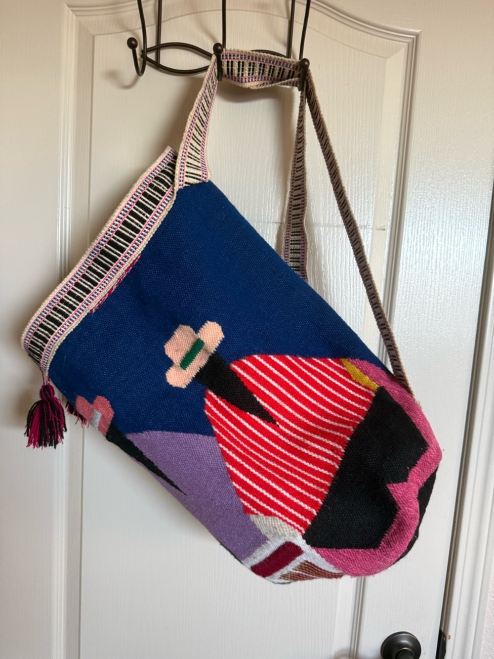 Handwoven Colorful Peruvian Bag with Tassels - Picture 2 of 7